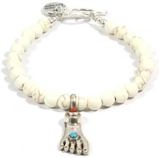 Heaven Eleven - dames armband - Howliet met sterling zilver buddha voetje