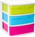 PLASTICFORTE Ladeblok/bureau organizer - 3 lades - kleurenmix - kunststof - 40 x 39 x 49.5 cm
