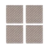 Knit Factory Gebreide Glasonderzetters Block - Ecru/Taupe - 10x10 cm