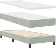 vidaXL Boxspring bed met hoofdeinde Lichtgrijs 80 x 200 cm Fluweel
