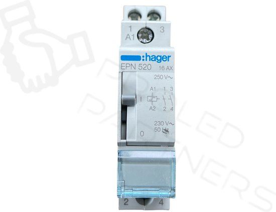 Hager EPN520 Bistabiel Relais - E2ZNS - Wit