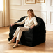 Canapé convertible 3 en 1, lit pliant 88 cm velours côtelé noir, banquette convertible avec poignée, fauteuil convertible sans montage pour salon chambre