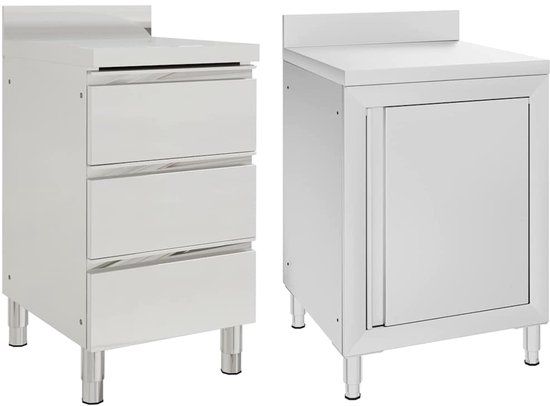 vidaXL Keukenkasten - Roestvrij staal - 95 cm