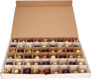 Bellatio Decorations Kerstballen Opbergbox - 3 stuks vakjesdozen voor 54 Kerstballen van 6 cm