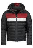 INDICODE JEANS Winterjas 'Hampshire' bloedrood / zwart / wit