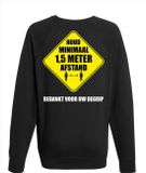 Bellatio Decorations Shoppartners Bv Houd 1,5 meter afstand - bedankt voor uw begrip trui/ sweater voor werknemers/ medewerkers zwart voor heren - Persoonlijke bescherming XXL