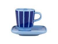 Marimekko Tasse expresso avec soucoupe Piccolo Bleu clair-bleu, 5 cl