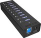 Icy Box IB-AC6110 - 10-Port USB 3.0 Hub - Black