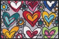 Kleen-Tex With Love, all things are possible deurmat, acryl, grijs/rood, 50x75 cm