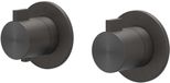 IVY Tribe Pièce de finition Thermostat encastré avec inverseur 2 voies Symmetry avec rosaces rondes - Acier inoxydable 316 brossé Noir carbone PVD