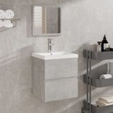 Maison Exclusive - Armoire de salle de bain avec miroir Gris béton Matériau dérivé du bois
