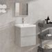 Maison Exclusive - Armoire de salle de bain avec miroir Gris béton Matériau dérivé du bois