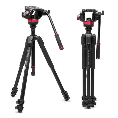 Manfrotto 055 Video Tripod with 502 Video Fluid Head - Aluminium
