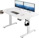 Casaria Zit Sta Bureau - Hoogte Verstelbaar Elektrisch 110x60cm - Wit