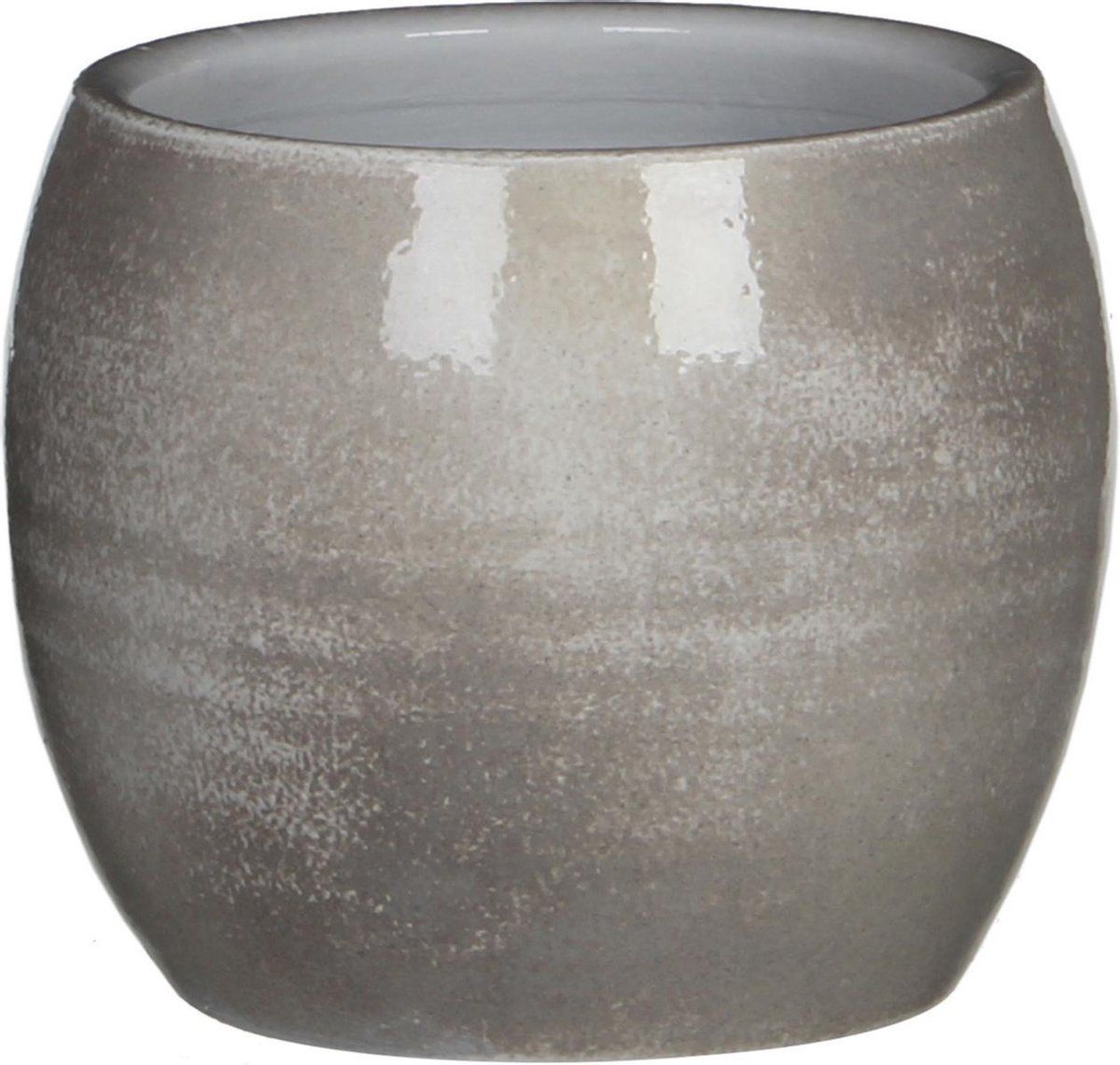 Mica Decorations Lester Bloempot - H14 x Ø16 cm - Terracotta - Lichtgrijs