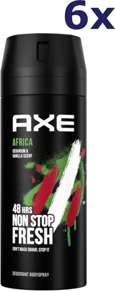 AXE Africa Deospray - 150 ml - Zwart - 6 stuks