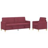vidaXL Sofa Set with Storage 2 pcs Burgundy Polyester