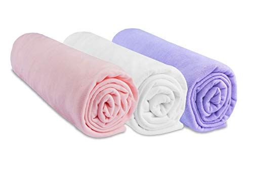 Set Easy dort Set van 3 hoeslakens katoen roze wit 70 x 140 cm