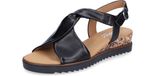 Gabor - Dames - Sandalen - Zwart Leer - Dierenprint - Sleehak Sandaal - Maat 42