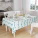 Bonamaison Tafelkleed, Anti-Mold, Sneldrogend, Waterdicht, 100% Polyester Tafellaken, Turkoois, wit, 140 x 160 Cm
