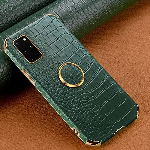 Oynyiqi Lederen Telefoon Case Voor Samsung Galaxy S21 Ultra Krokodil patroon, groen