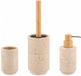 Tendance Ensemble de salle de bain - Lina - Distributeur de savon / Gobelet / Porte-brosse à dents - Beige