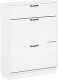 vidaXL Schoenenkast HOORN 78 x 24 x 100 cm Bewerkt hout Wit