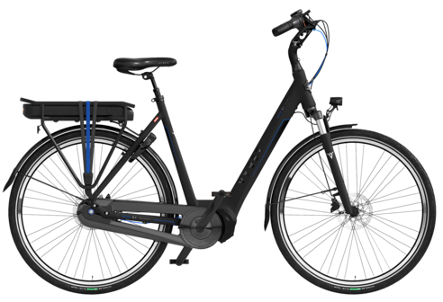 VYBER RIDE E1 Dames Elektrische Fiets - Matt Night Black / Blue - 2022 - 53cm