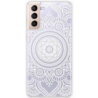 Samsung Galaxy S21 Plus mandala blanc bedrukt siliconen hoesje