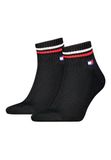 Tommy Hilfiger unisex kwartsokken in retro-design, enkelhoog, set van 2