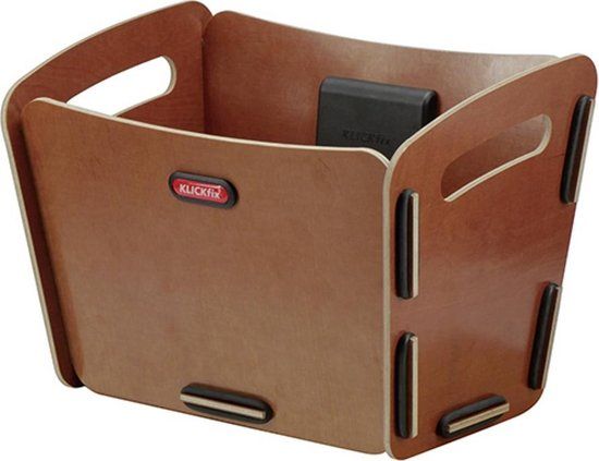 KlickFix Fietskist 2 stuur - Bruin - 10 l - Hout - Voor - Kinderen