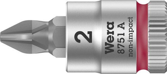 Wera 8751 A 05003351001 Kruiskop Phillips Dopsleutel-bitinzet PH 2 1/4 (6.3 mm)