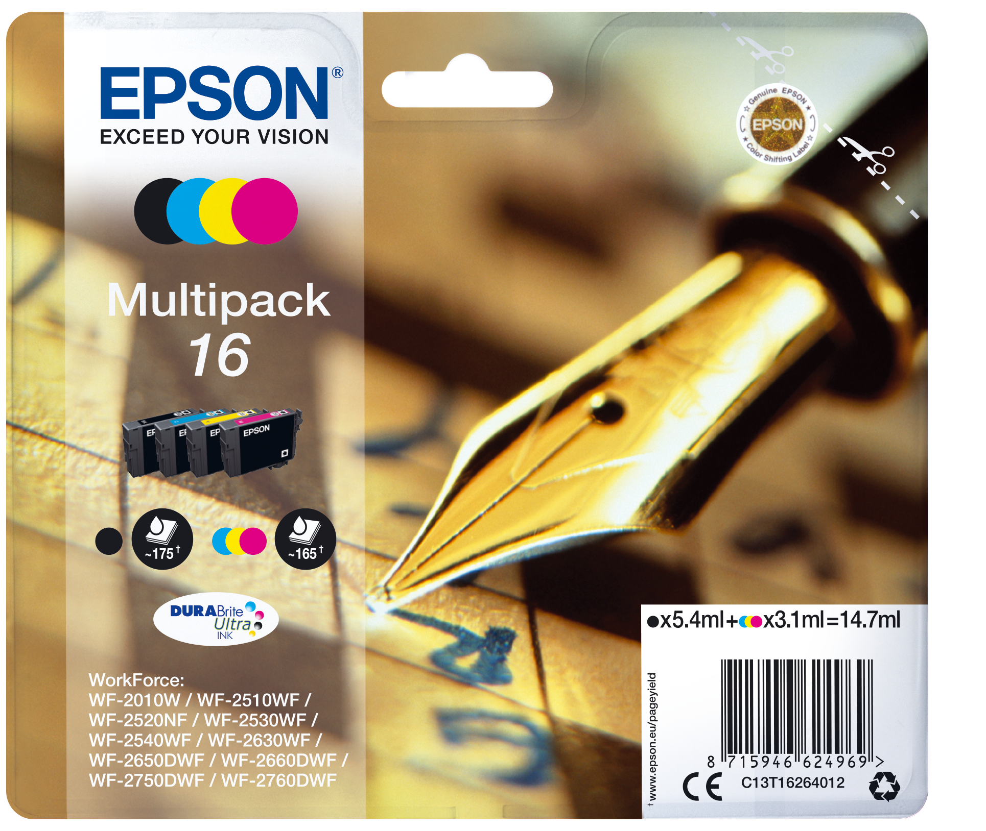 Epson 16 Series 'Pen and Crossword' Multipack - Ink Cartridge - C13T16264012