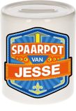 Bellatio Decorations Kinder spaarpot met naam - Jesse - keramiek - met dop - wit