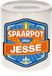 Bellatio Decorations Kinder spaarpot met naam - Jesse - keramiek - met dop - wit