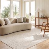 Safavieh Hedendaags tapijt voor woonkamer, eetkamer, slaapkamer, abstracte collectie, laagpolig, in ivoor en lichtgrijs, 122 x 183 cm