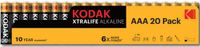 Kodak XTRALIFE alkaline AAA batterij 20 pack