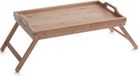 Zeller Dienblad/serveerblad - met inklapbare poten - bamboe hout - 50 x 30 cm