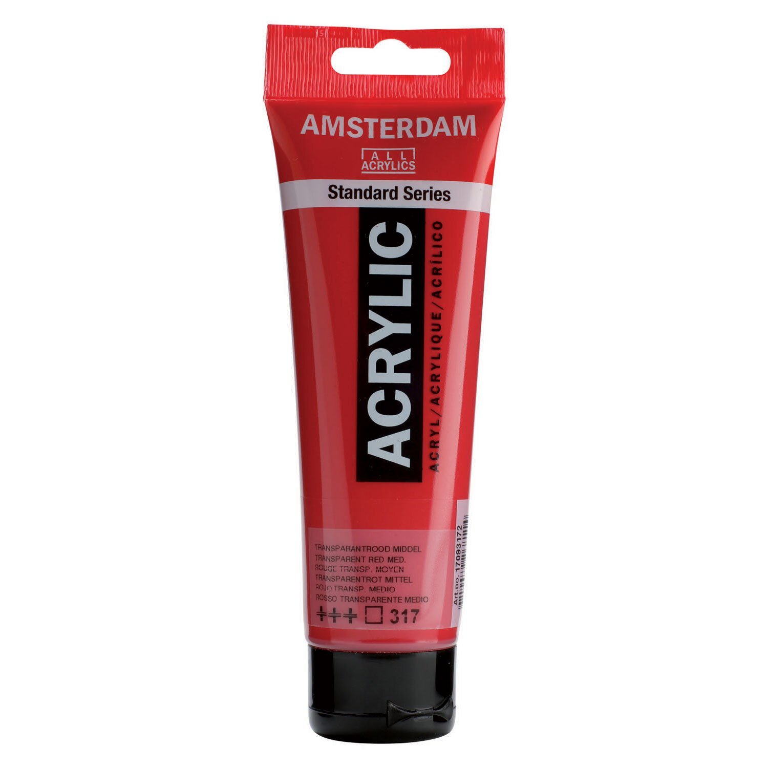 Amsterdam Standard tube 120 ml Transparantrood middel transparante acrylverf transparant rood middel