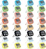 Bol Minuterie numérique - Petites minuteries - Cuisine et pâtisserie - Grands chiffres - 32 pièces - Multicolore