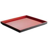 APS Melamine plateau "Asia Plus", 1/1 GN x H 3 cm, zwart/rood, set van 2 stuks