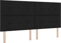 vidaXL Boxspringbed met matras, hoofdeinde, Zwart, 200 x 200 cm, Stof