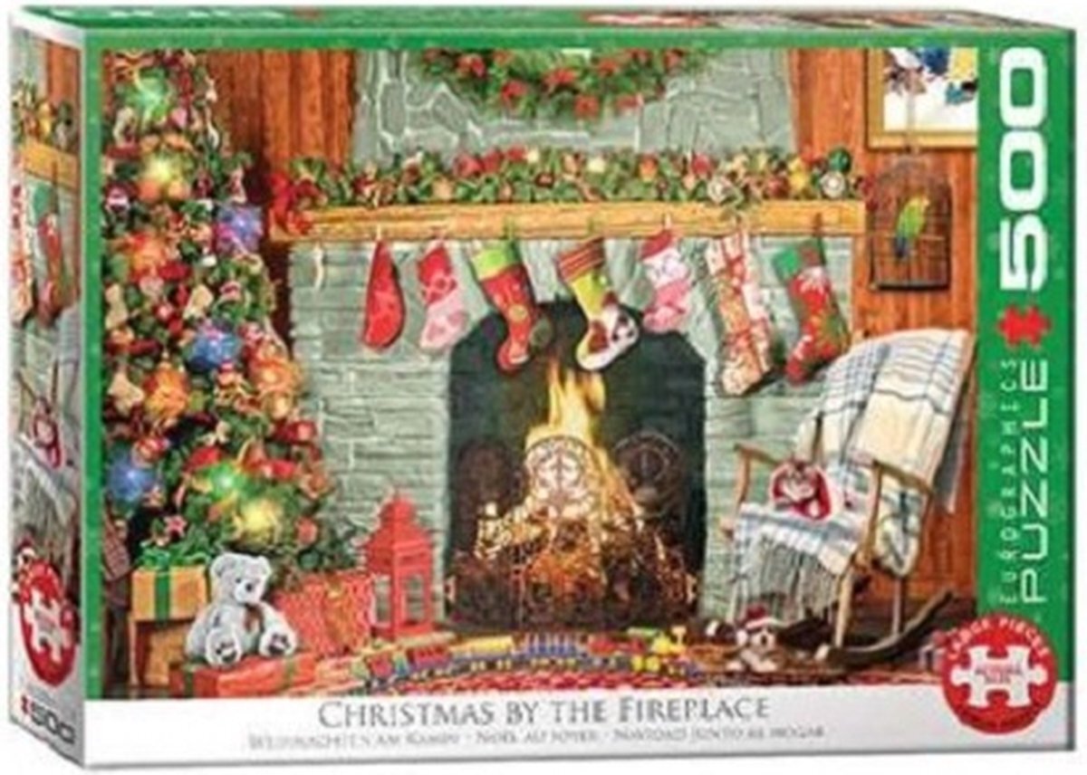 Eurographics puzzel Christmas by the Fireplace (500)