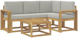 vidaXL Buiten bankenset 5 st Wit en Lichtgrijs Polyester