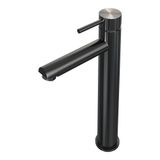 Topa BRAUER Stripe verhoogde opbouw wastafelmengkraan model A gunmetal geborsteld PVD