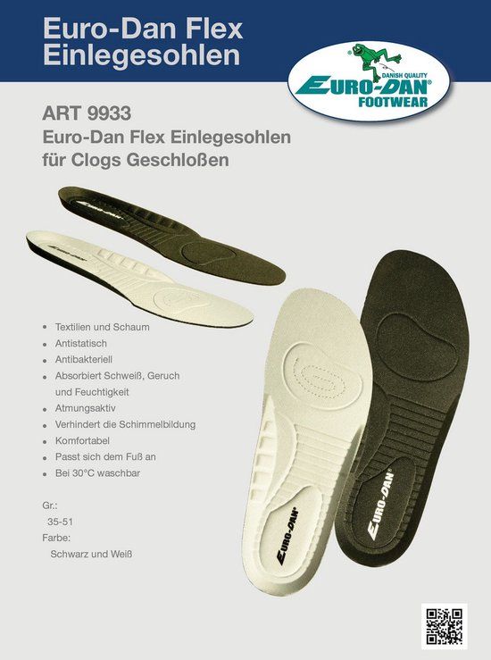 Euro-Dan E9933 Antistatische Inlegzool Zwart - Maat 48