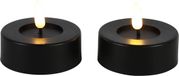 Countryfield LED theelicht rustiek zwart 2 stuks - warm wit licht.