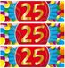 Bellatio Decorations 25 jaar leeftijd sticker - 5x - 19 x 6 cm - verjaardag - jubileum - versiering