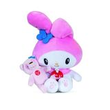 Trudi My Melody en de vriend beer Ettore, pluche dier, cadeau-idee, My Melody Anniversary, 30 x 36 x 37 cm, maat M, Hello Kitty and Friends | model 25044