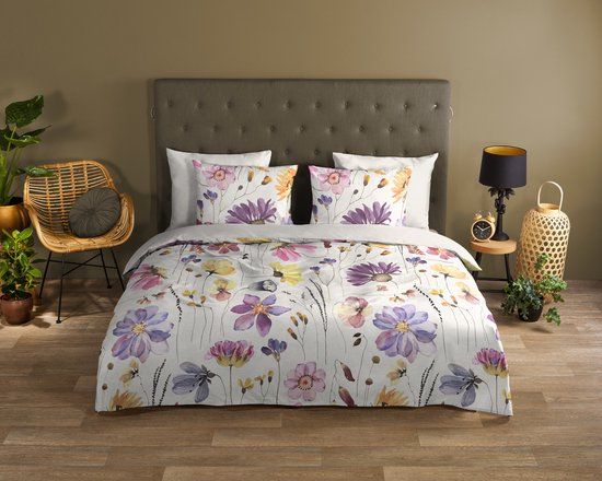 Muller Textiles Good Morning dekbedovertrek bloemen - 2 persoons 200x220 cm - Multi - 100% Katoen